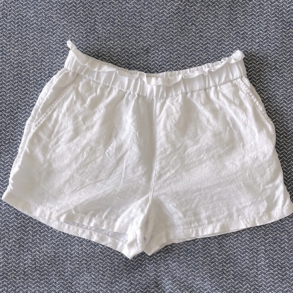 White Linen Shorts